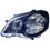 Proiettore nero adatt. Hella per VOLKSWAGEN POLO dal 2005 al 2009 lato sinistro guidatore
