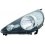 Proiettore nero 09-04-08-08 per HONDA JAZZ dal 2002 al 2008 lato sinistro guidatore