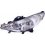 Proiettore cromato per PEUGEOT 207 dal 2009 al 2012 lato sinistro guidatore