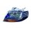 Proiettore nero per CHEVROLET - DAEWOO KALOS dal 2002 al 2006 lato sinistro guidatore