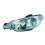 Proiettore liscio 2 parabole H7+H1 $mod. CC per PEUGEOT 206 dal 1998 al 2009 lato sinistro guidatore