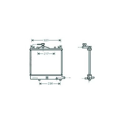 Radiatore acqua per SUZUKI WAGON R+ dal 2000 al 2008 Codice OEM 1770075F00
