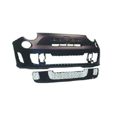 Paraurto anteriore verniciabile con griglia centrale per vetture senza fendinebbia per ABARTH 500 dal 2008 al 2015 Codice OEM 735487069+735495927