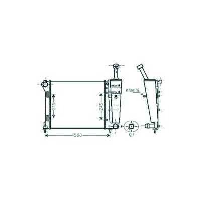 Radiatore acqua per FIAT 500 dal 2008 al 2015 Codice OEM 51934449