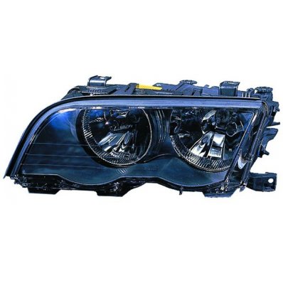 Proiettore nero per BMW 3 E46 dal 1998 al 2001 lato sinistro guidatore Codice OEM LD/RD