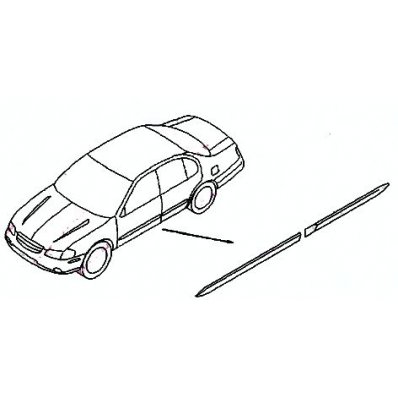 Modanatura porta posteriore per PEUGEOT 205 dal 1983 al 1998 lato sinistro guidatore Codice OEM 935275