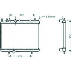 Radiatore acqua per PEUGEOT 206 dal 2009 al 2013