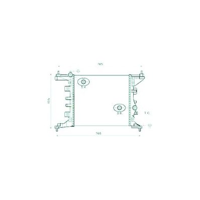 Radiatore acqua per OPEL MERIVA dal 2010 al 2014 Codice OEM 1300304