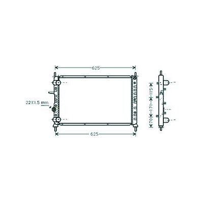 Radiatore acqua per FIAT BRAVO dal 1995 al 2001 Codice OEM 46462526