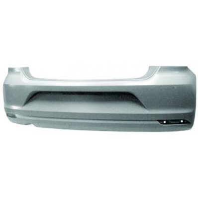 Paraurto posteriore verniciabile con foro marmitta per VOLKSWAGEN POLO dal 2014 al 2017 Codice OEM 6C6807421AGRU