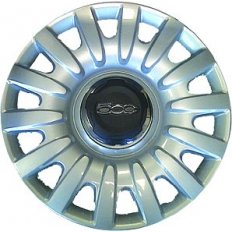 Coppa ruota diametro 16 argento per FIAT 500 dal 2012 al 2017