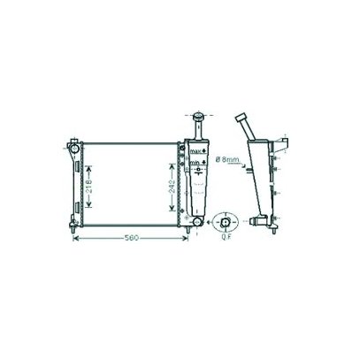 Radiatore acqua per LANCIA YPSILON dal 2011 al 2015 Codice OEM 51839665