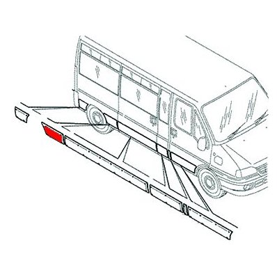 Modanatura parafango posteriore lato anteriore passo medio - passo lungo per CITROEN JUMPER dal 2002 al 2006 Codice OEM 735383214