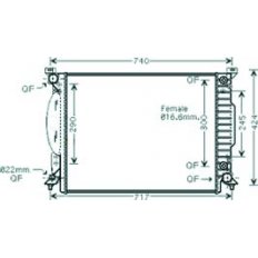 Radiatore acqua per AUDI A4 dal 2000 al 2004