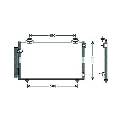 Condensatore per TOYOTA COROLLA VERSO dal 2004 al 2007 Codice OEM 88450-0F100