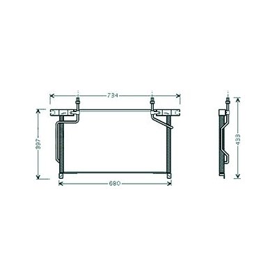 Condensatore per NISSAN TERRANO II dal 1997 al 2000 Codice OEM 1960490