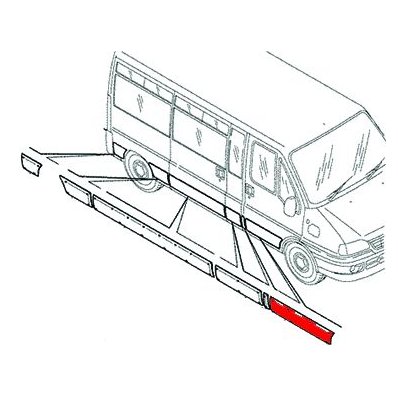 Modanatura porta anteriore per FIAT DUCATO dal 2002 al 2006 lato destro passeggero Codice OEM 735383231
