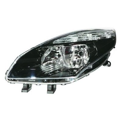 Proiettore nero per RENAULT SCENIC dal 2009 al 2012 lato sinistro guidatore Codice OEM 260608682R