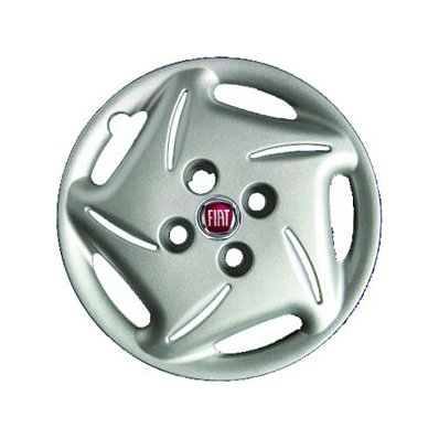 Coppa ruota diametro 13 mod. brush logo rosso per FIAT SEICENTO dal 1998 al 2010 Codice OEM 735466458