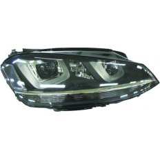 Proiettore xenon parabola nera led per VOLKSWAGEN GOLF  VII dal 2012 al 2016 lato destro passeggero