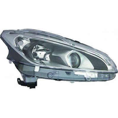 Proiettore parabola nera led per PEUGEOT 208 dal 2015 al 2019 lato destro passeggero Codice OEM 9810805880