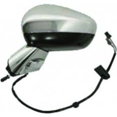 Retrovisore elettrico cromato base cromata per CITROEN C3 dal 2013 al 2016 lato sinistro guidatore