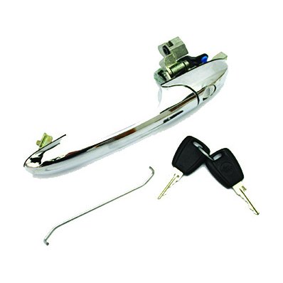 Maniglia esterna anteriore cromata con set chiavi e nottolino per FIAT 500 dal 2015 lato destro passeggero Codice OEM 735592012