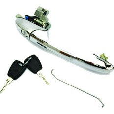 Maniglia esterna anteriore cromata con set chiavi e nottolino per FIAT 500 dal 2015 lato sinistro guidatore