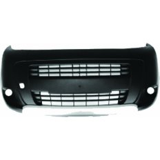 Paraurto anteriore nero con fascia superiore verniciabile e fascia inferiore argentata per FIAT FIORINO/QUBO dal 2007 al 2015