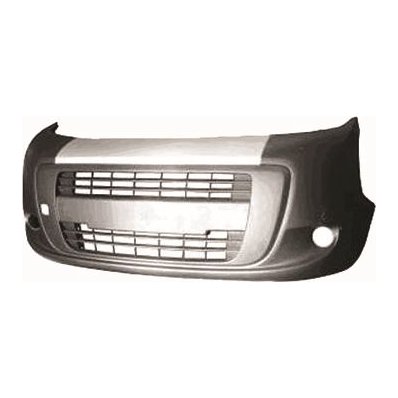 Paraurto anteriore nero con fascia superiore argento e con fori fendinebbia per FIAT FIORINO/QUBO dal 2007 al 2015 Codice OEM 1609861480