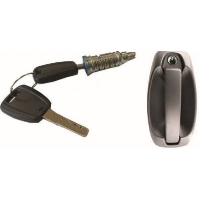 Maniglia esterna anteriore con set chiavi e nottolino per FIAT DOBLO&#039; dal 2014 lato sinistro guidatore Codice OEM 735507860