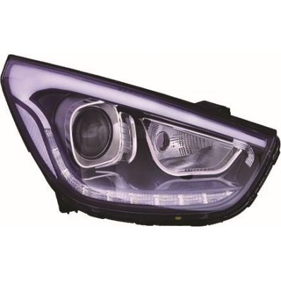 Proiettore nero led DRL per HYUNDAI iX35 dal 2013 al 2015 lato destro passeggero Codice OEM 921012S620