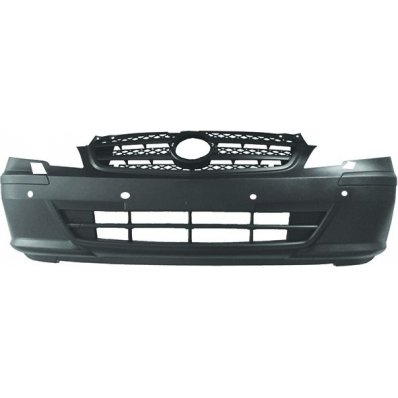 Paraurto anteriore nero con fori lavafari e fori sensore per MERCEDES-BENZ VITO dal 2010 al 2014 Codice OEM A63988514257G99