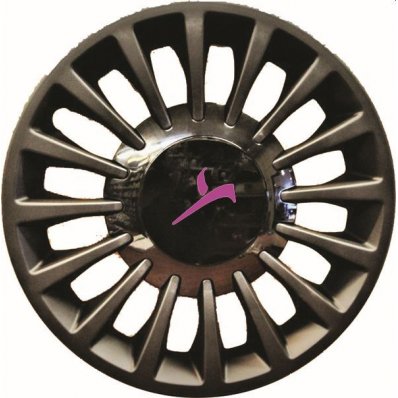 Coppa ruota diametro 15 logo rosa per LANCIA YPSILON dal 2011 al 2015 Codice OEM 735594141